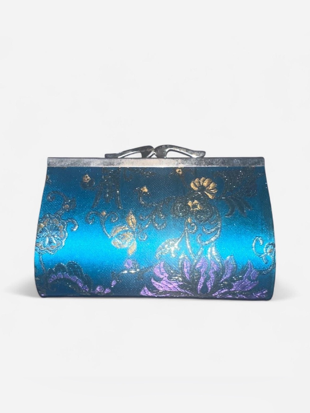 Small Blue Floral Evening Clutch